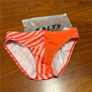 New with bag SALTY Australia Budgie "Peachy Stripes" swimsuit S